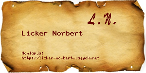 Licker Norbert névjegykártya