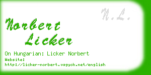 norbert licker business card